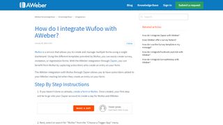 
                            7. How do I integrate Wufoo with AWeber? – AWeber Knowledge Base
