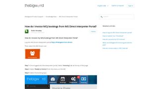 
                            13. How do I invoice MOJ bookings from IMS Direct Interpreter Portal ...