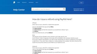 
                            12. How do I issue a refund using PayPal Here?