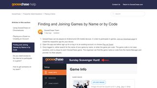 
                            5. How do I join a game? – GooseChase