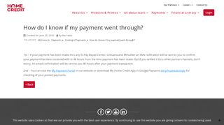 
                            7. How do I know if my payment went through? | Home Credit