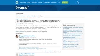 
                            3. How do I let users comment without having to log in? | Drupal.org