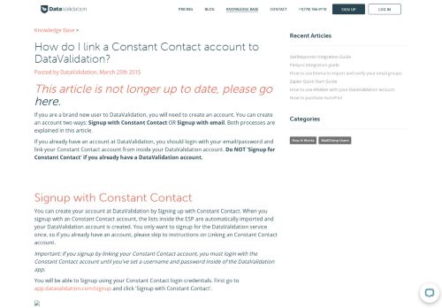 
                            12. How do I link a Constant Contact account to DataValidation ...