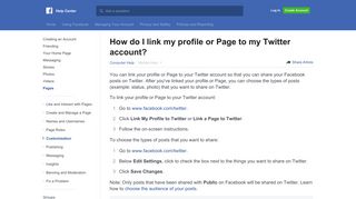
                            6. How do I link my profile or Page to my Twitter account? | Facebook ...