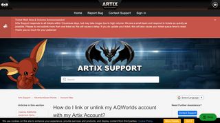 
                            9. How do I link or unlink my AQWorlds account with my Artix Account ...