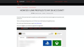 
                            3. How Do I Link Profiles To My 2K Account? – 2K Support