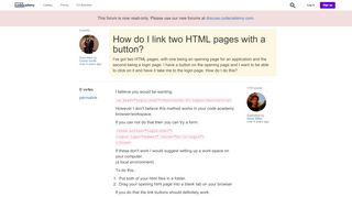 
                            2. How do I link two HTML pages with a button? | Codecademy