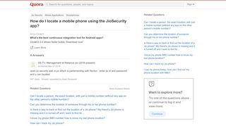 
                            6. How do I locate a mobile phone using the JioSecurity app? - Quora