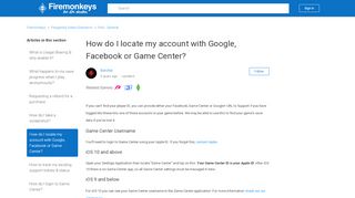 
                            4. How do I locate my account with Google, Facebook or ... - Firemonkeys