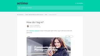 
                            3. How do I log in? | Actimo Help Center