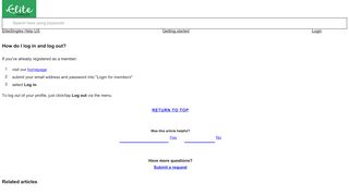 
                            3. How do I log in and log out? – EliteSingles Help US