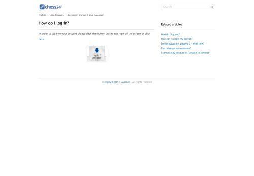 
                            7. How do I log in? - English - Chess24