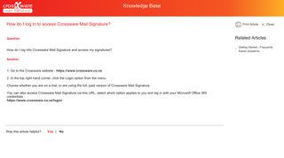 
                            3. How do I log in to access Crossware Mail Signature? - Knowledge Base