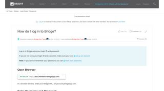 
                            3. How do I log in to Bridge? | Bridge Community