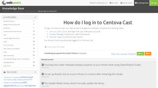 
                            7. How do I log in to Centova Cast | Websavers Inc