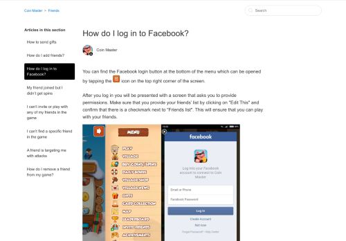 
                            1. How do I log in to Facebook? – Coin Master