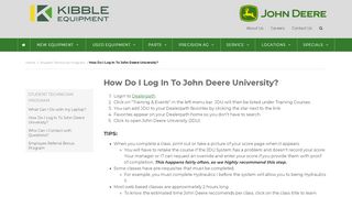 
                            3. How Do I Log In To John Deere University? - Kibble Equipment