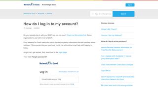 
                            8. How do I log in to my account? – Network for Good