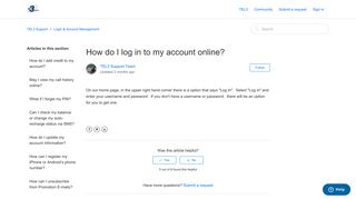 
                            6. How do I log in to my account online? – TEL3 Support