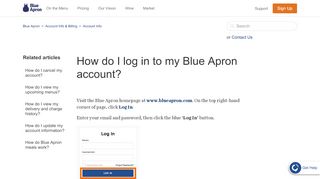 
                            7. How do I log in to my Blue Apron account? – Blue Apron