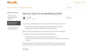 
                            2. How do I log in to my MoodleCloud site? – Moodle
