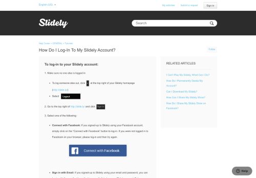 
                            6. How Do I Log-in to My Slidely Account? – Help Center