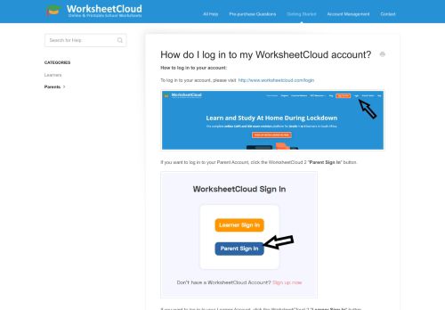 
                            9. How do I log in to my WorksheetCloud account? - WorksheetCloud Help