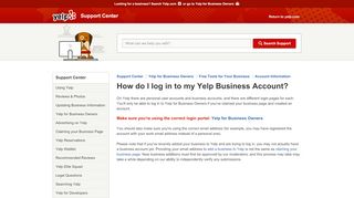 
                            6. How do I log in to my Yelp Business Account? | Support Center | Yelp