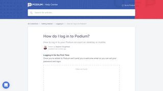 
                            8. How do I log in to Podium? | Podium Help Center