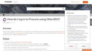 
                            8. How do I log in to Procore using Okta SSO? - Procore