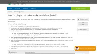 
                            3. How do I log in to ProSystem fx Standalone Portal? - CCH Support