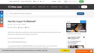 
                            13. How Do I Log in to Webmail? - Pickaweb