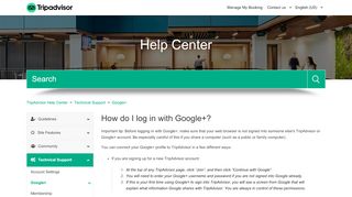 
                            13. How do I log in with Google+? – TripAdvisor Help Center