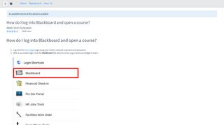 
                            4. How do I log into Blackboard and open a course? - ServiceNow