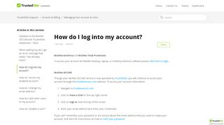 
                            10. How do I log into my account? – McAfee SECURE Support