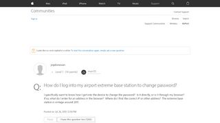 
                            2. How do I log into my airport extreme base… - Apple Community