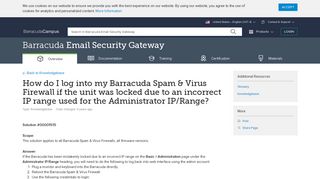 
                            9. How do I log into my Barracuda Spam & Virus Firewall if the unit was ...