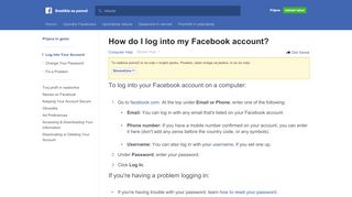 
                            5. How do I log into my Facebook account? | Facebookovo središče za ...