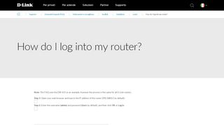 
                            3. How do I log into my router? | D-Link Italia