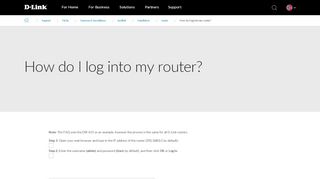 
                            4. How do I log into my router? | D-Link Norge