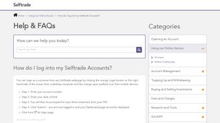
                            3. How do I log into my Selftrade Accounts? | Help & FAQs | Selftrade