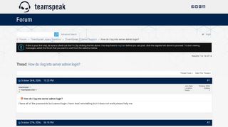 
                            1. How do i log into server admin login? - TeamSpeak