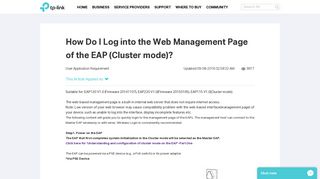 
                            4. How Do I Log into the Web Management Page of the EAP ... - TP-Link