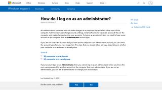 
                            1. How do I log on as an administrator? - Windows Help