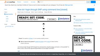 
                            8. How do I login through SAP using command line - Stack Overflow