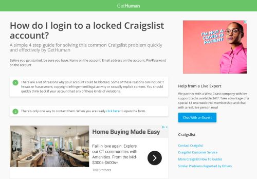 
                            13. How do I login to a locked Craigslist account? | How-To ...