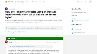 
                            9. How do I login to a website using an insecure login? How do I turn ...