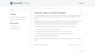 
                            11. How do I login to a WiFi hotspot? - Speedify Mobile