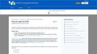 
                            9. How do I login to CCR? : Center for Computational Research