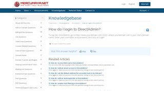 
                            7. How do I login to DirectAdmin? - Knowledgebase - ...